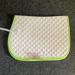 Dover All Purpose White and Lime Saddle Pad